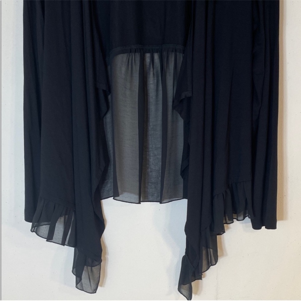 Neiman Marcus Boho Onyx Ruffle 2-Tone Open Front Jacket. Medium. NWT. - Picture 4 of 12